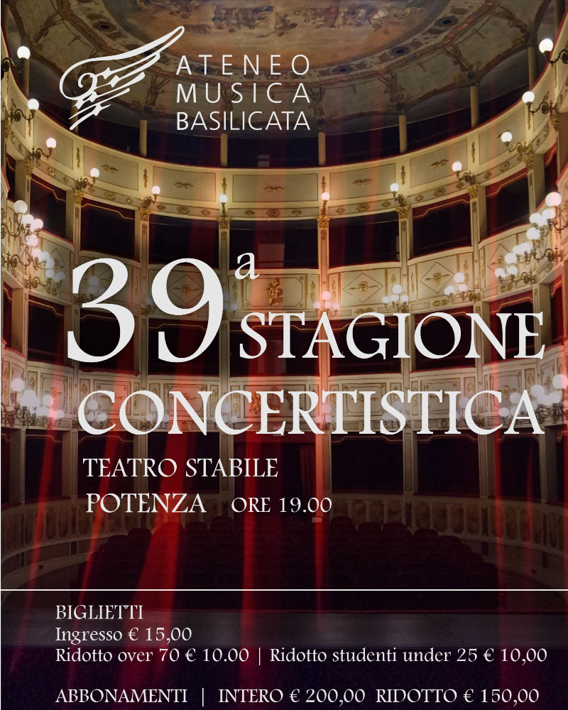 XXXIX Stagione concertistica Ateneo Musica Basilicata