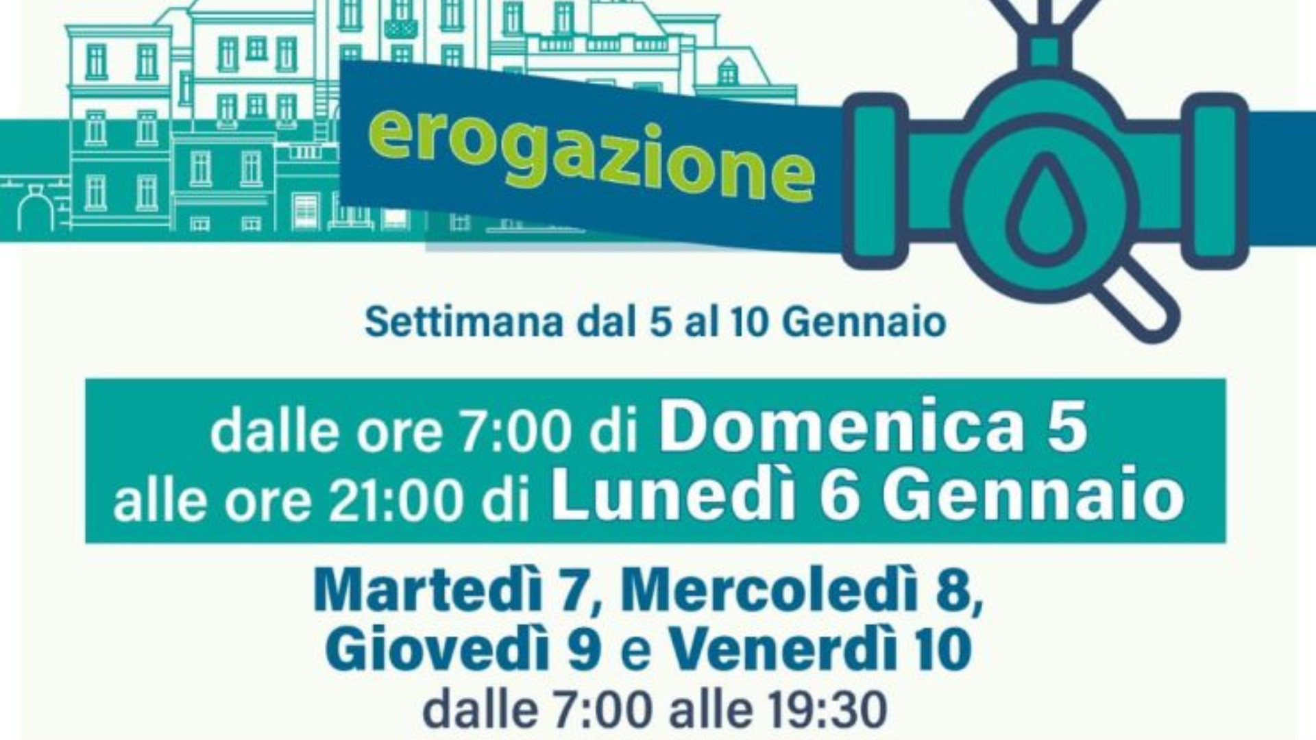 Crisi idrica, sarà un’Epifania senza interruzioni