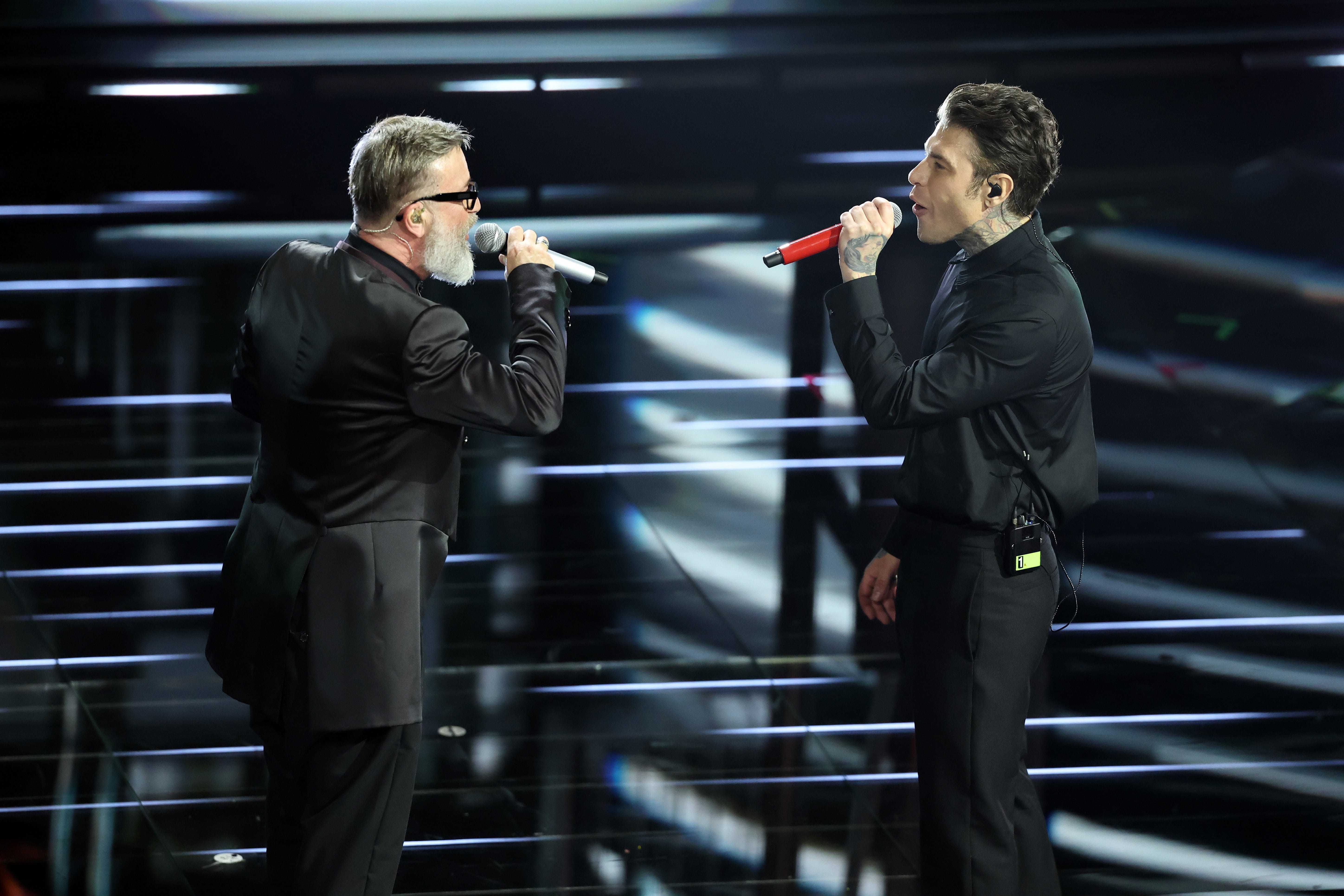 Fedez e Marco Masini all'Ariston