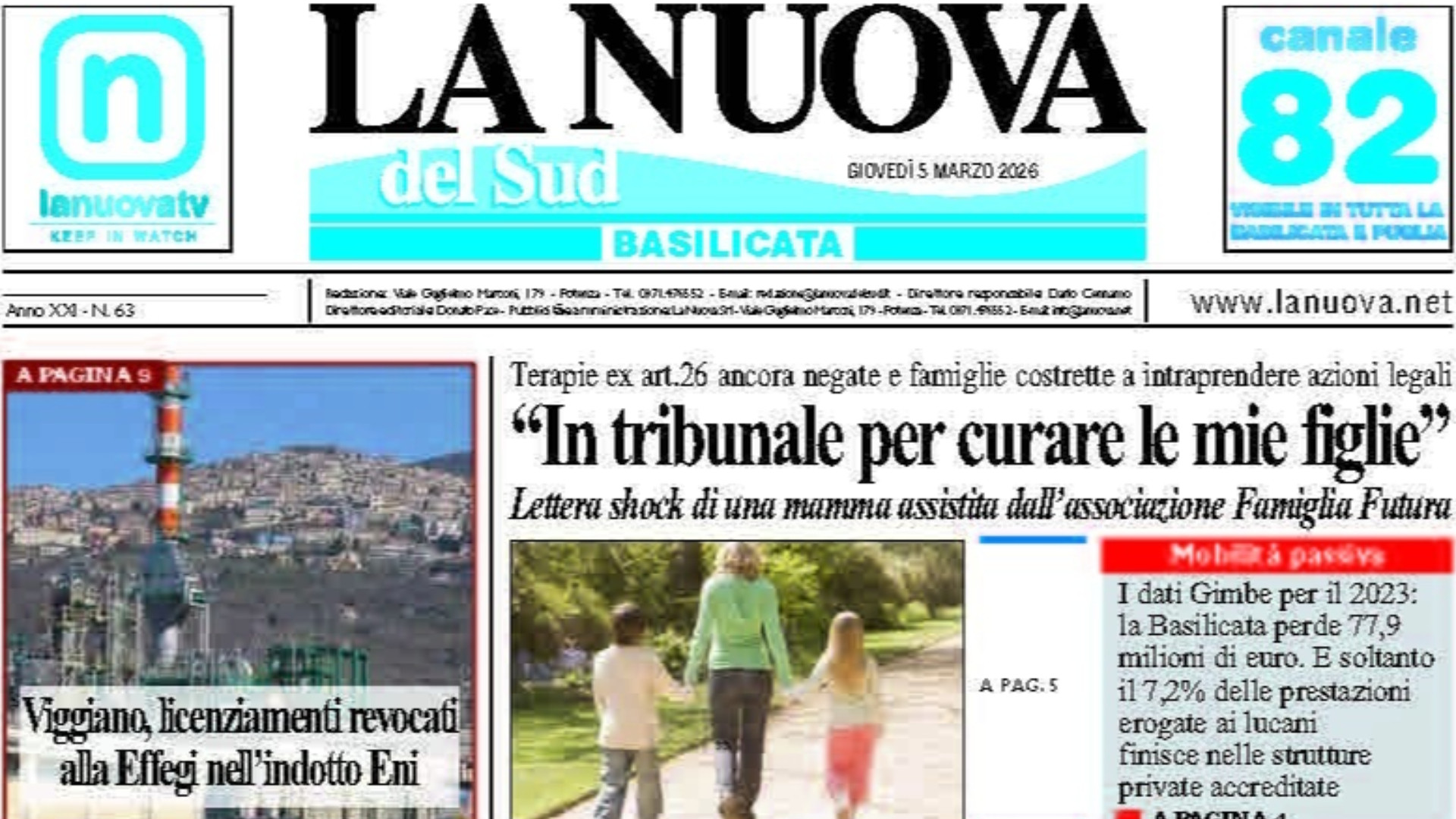 La Nuova del Sud edizione odierna