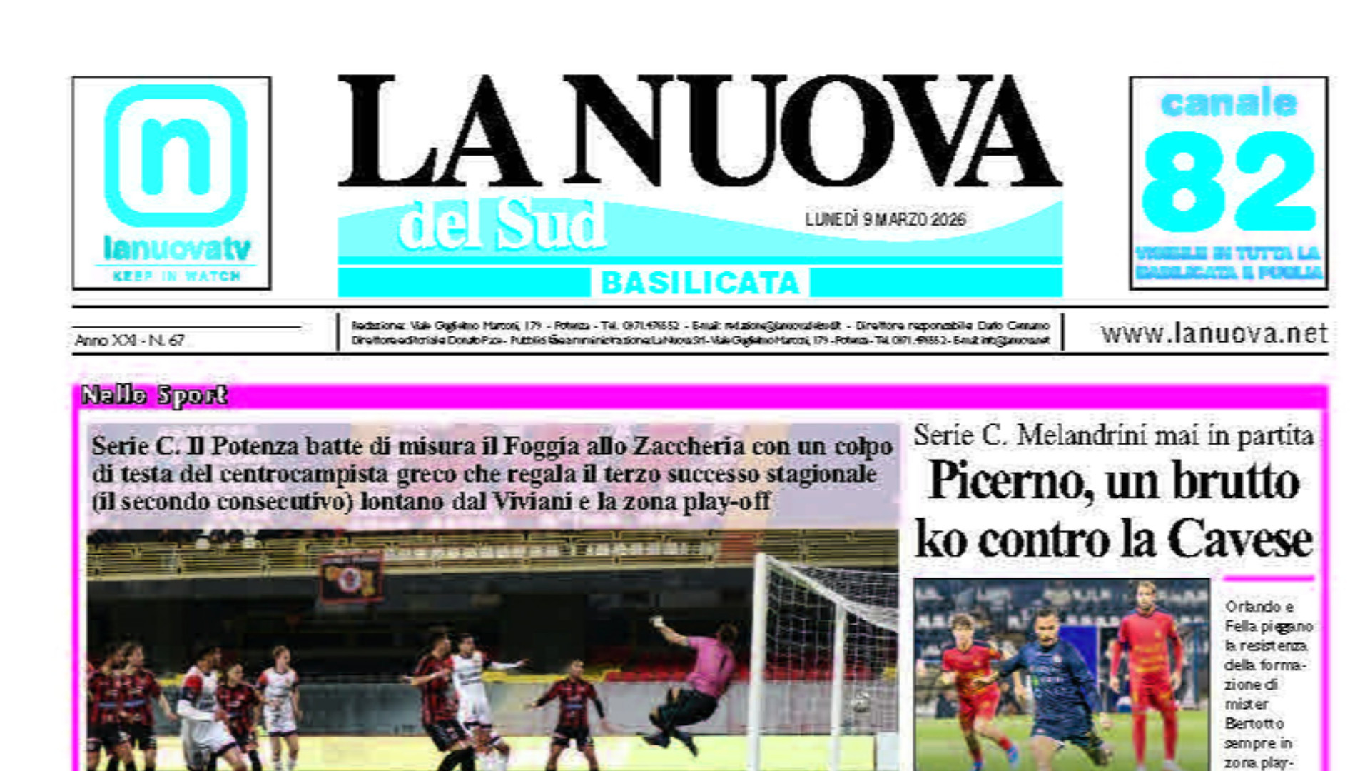 La Nuova del Sud edizione odierna