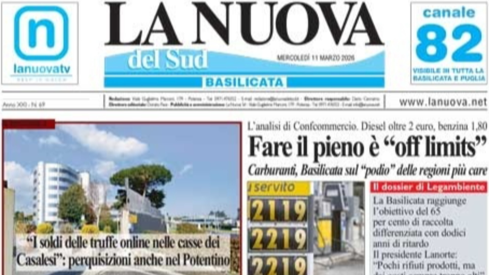 La Nuova del Sud edizione odierna