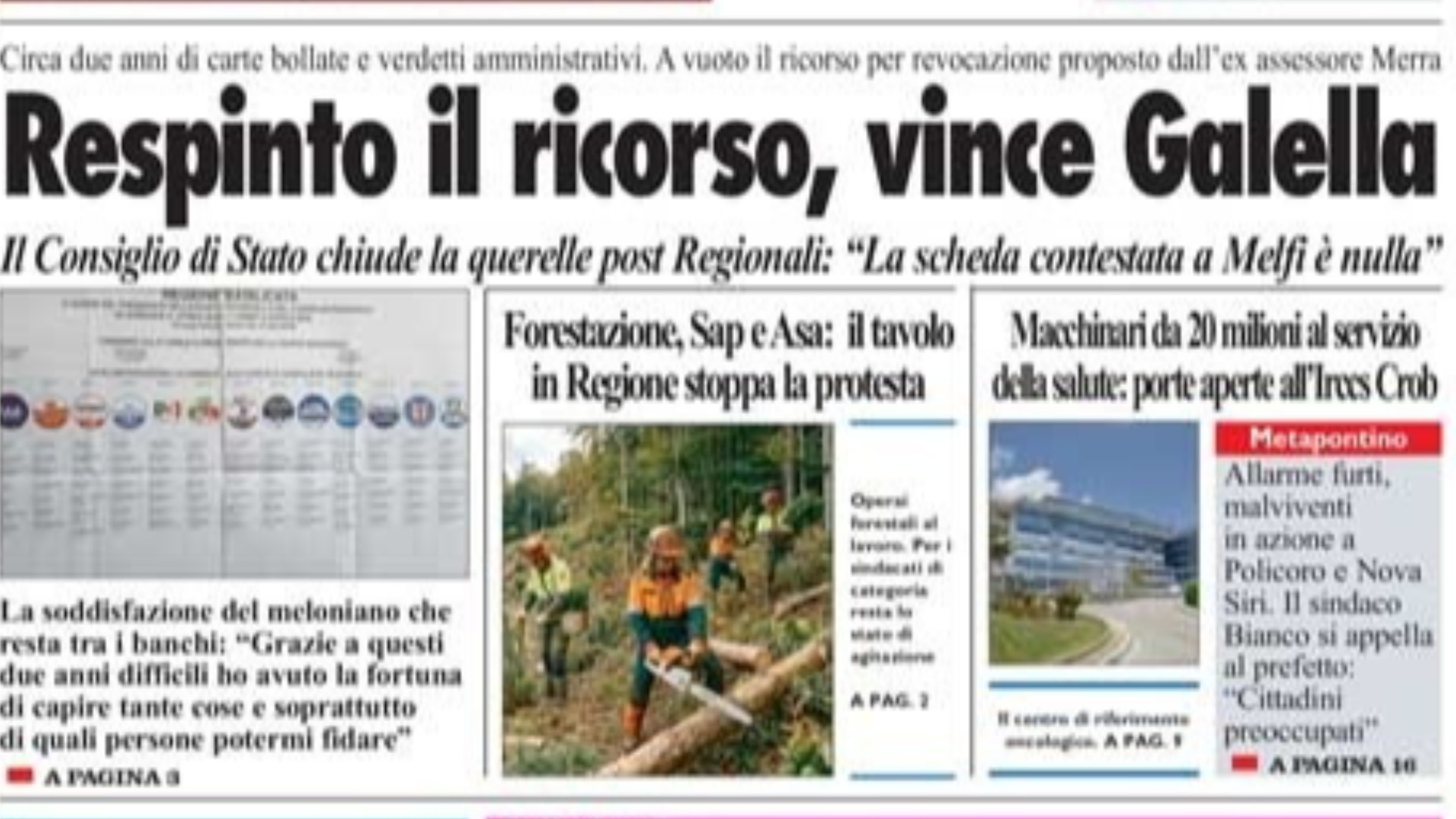 La Nuova del Sud edizione odierna