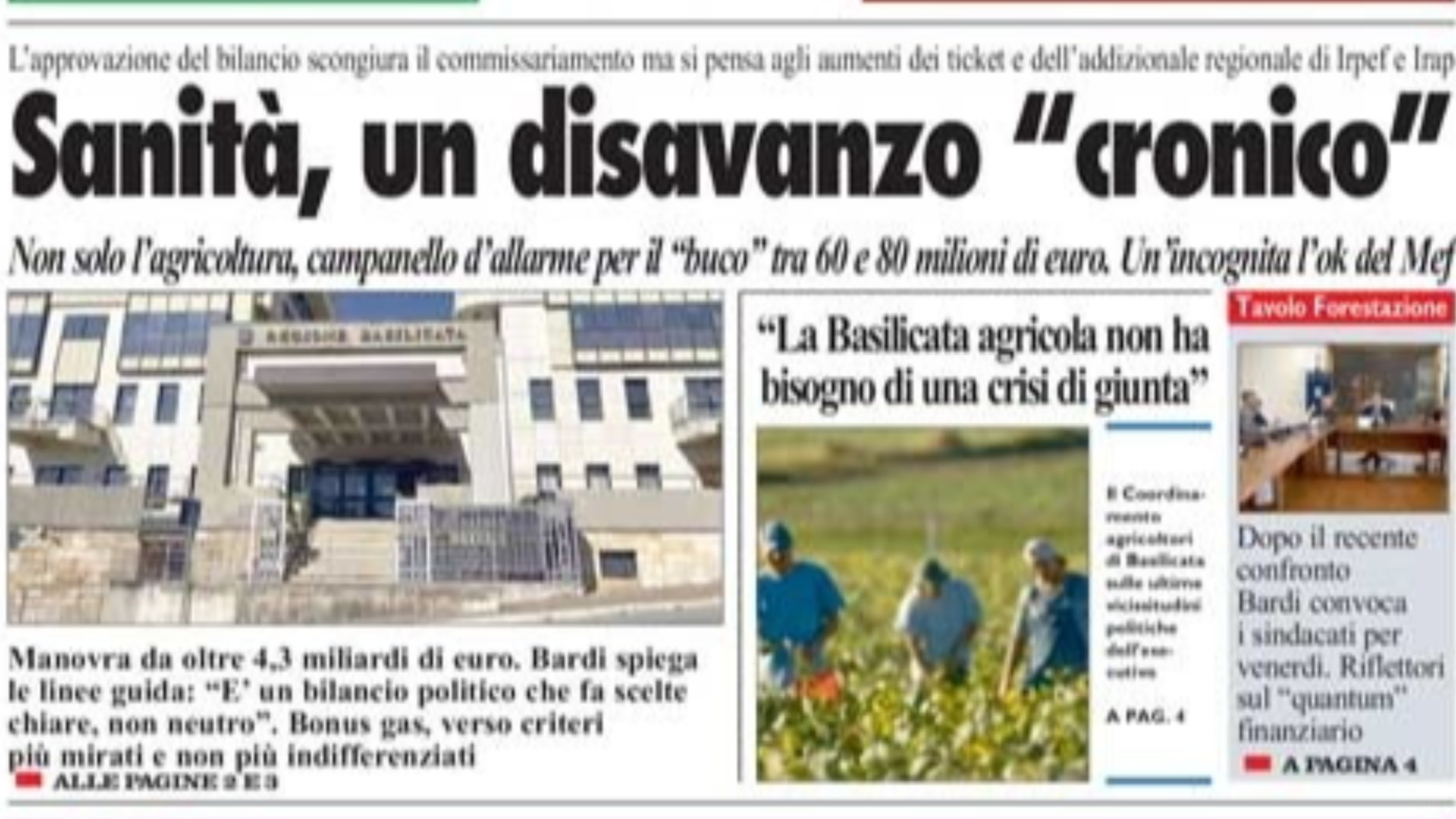 La Nuova del Sud edizione odierna