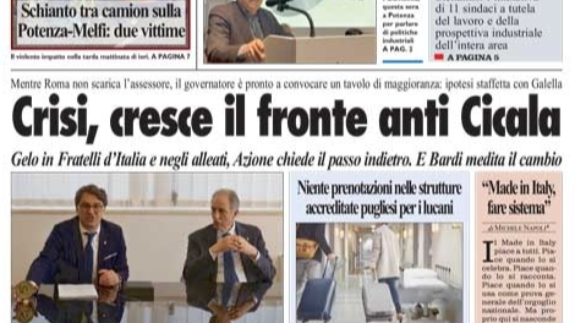 La Nuova del Sud edizione odierna