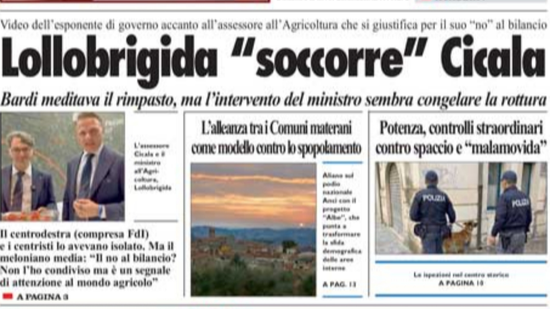 La Nuova del Sud edizione odierna