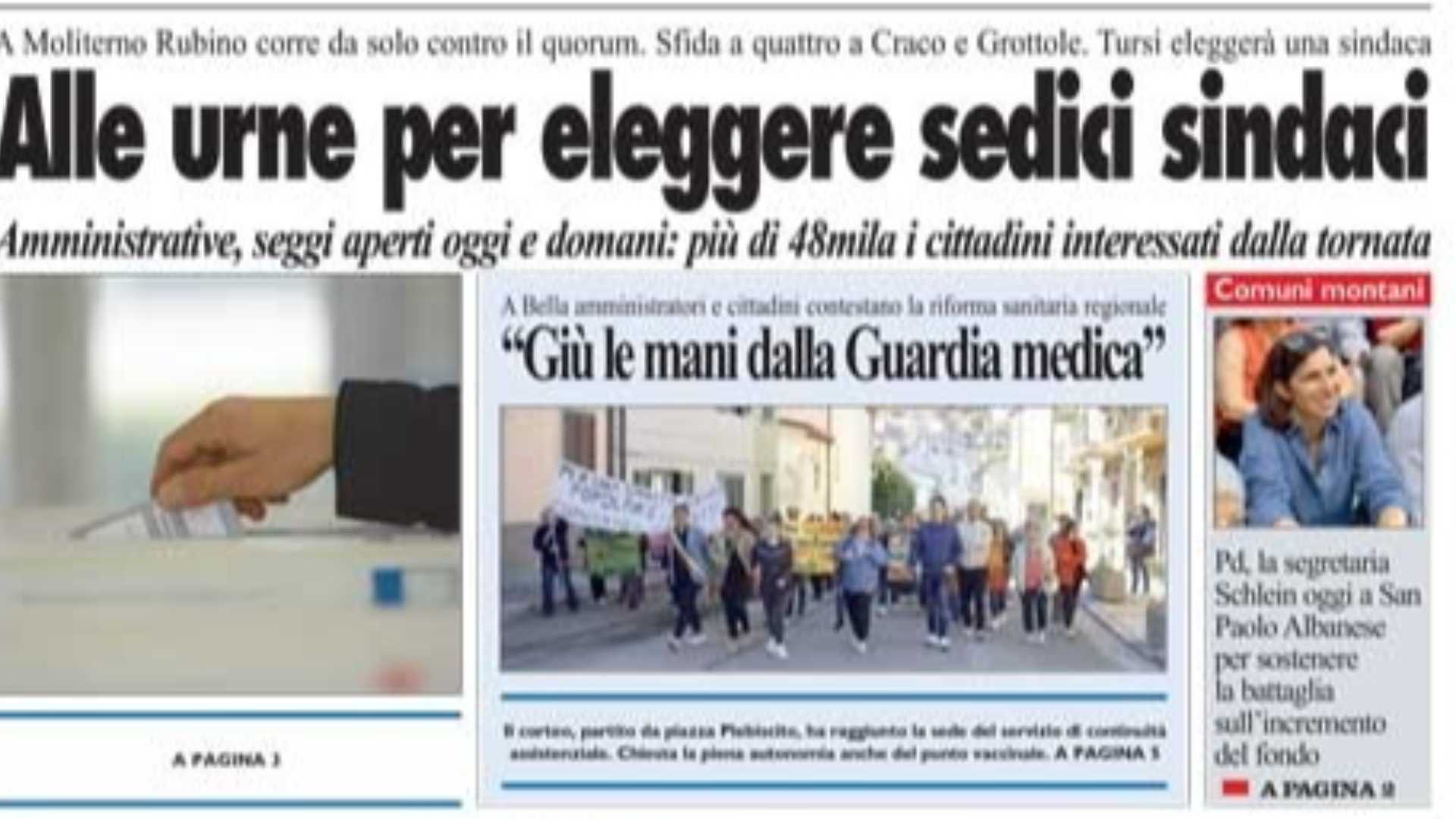 La Nuova del Sud edizione odierna