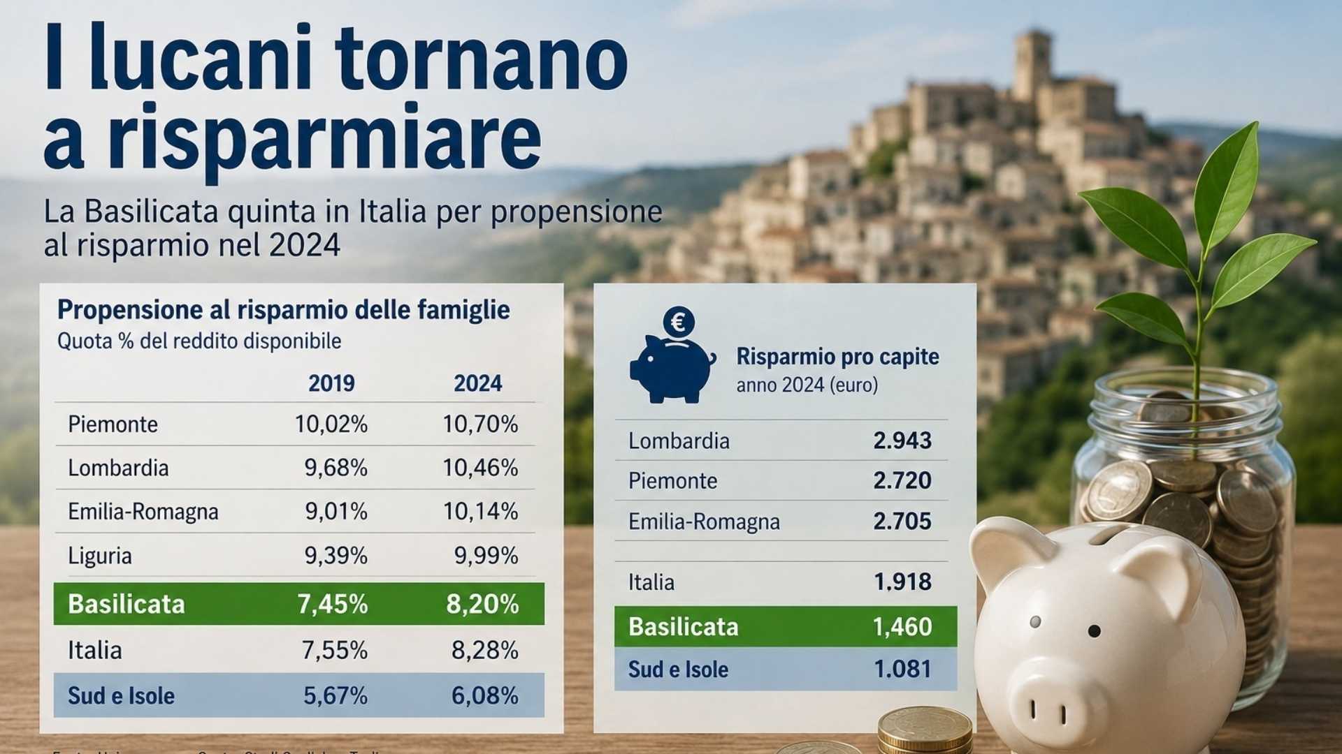 Lucani popolo di risparmiatori, ma non significa benessere
