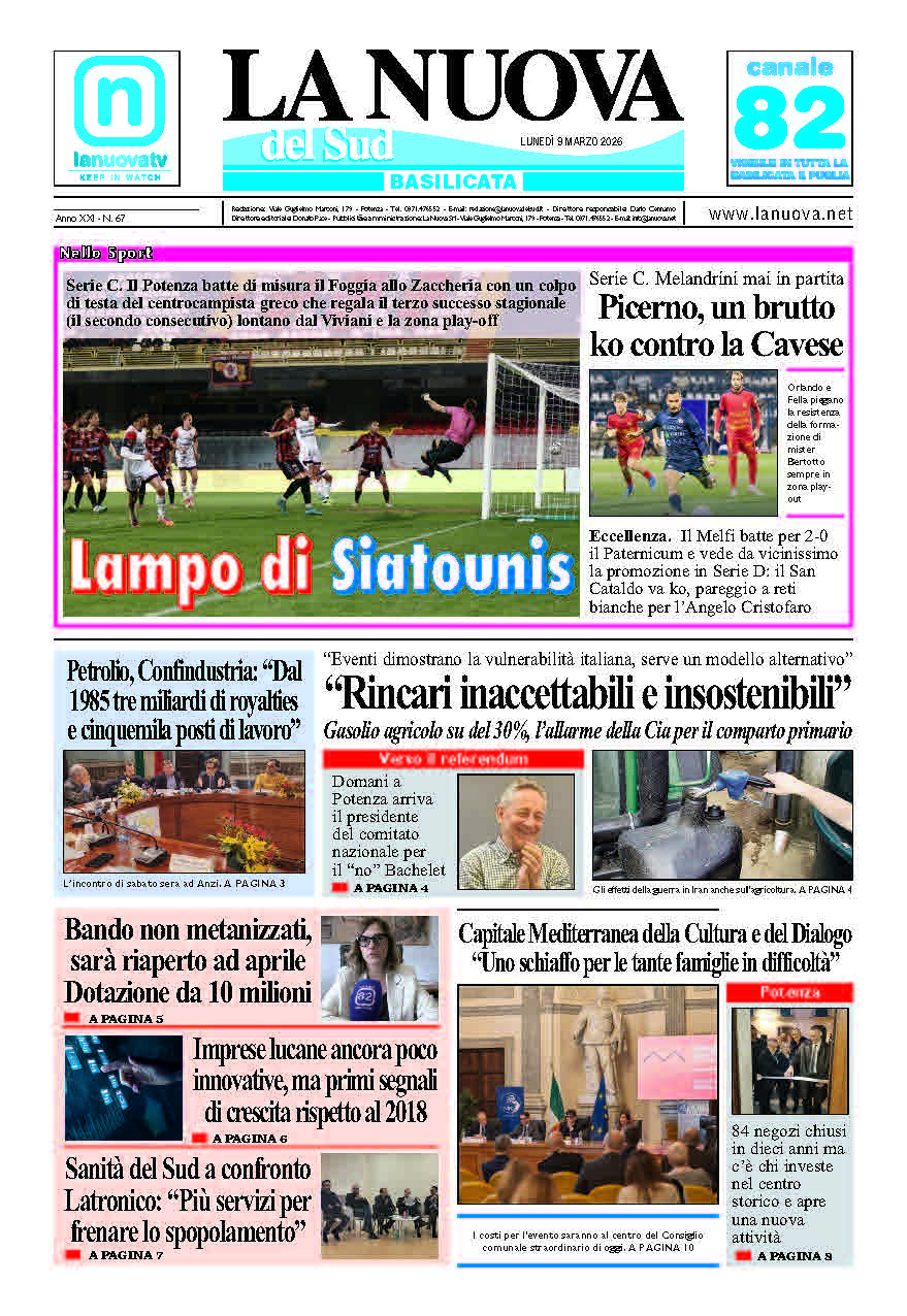 L’Edizione odierna della
Nuova del Sud in Edicola Digitale.