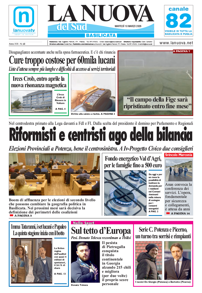 L’Edizione odierna della  Nuova del Sud in Edicola Digitale.